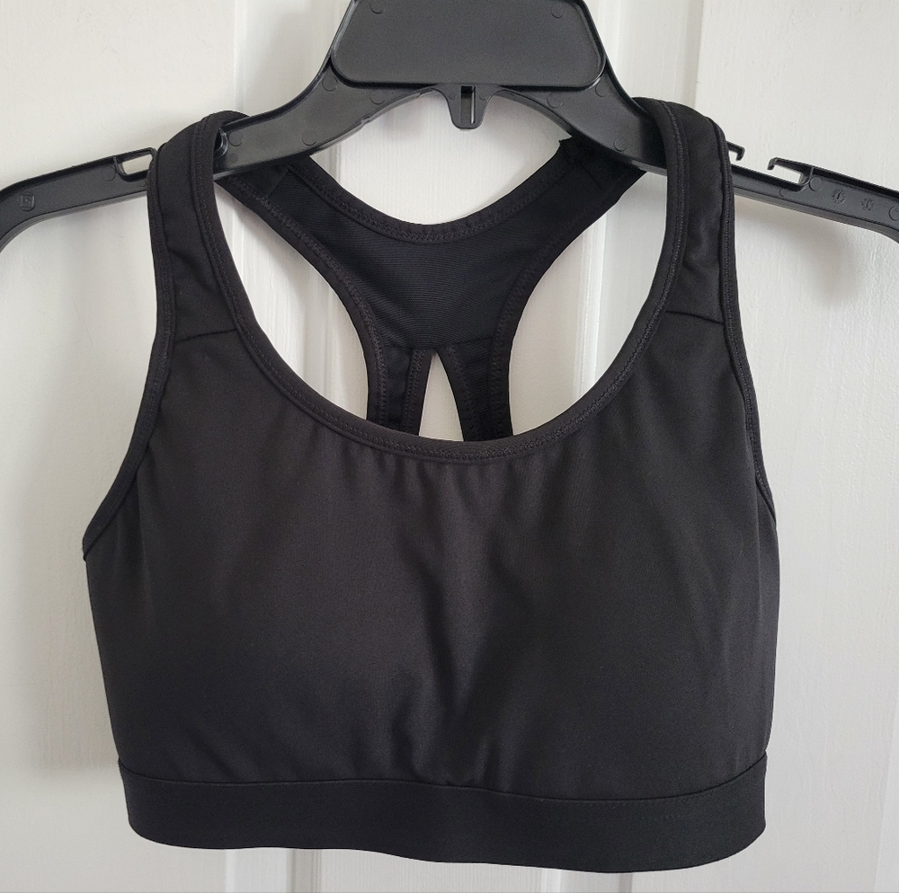 Avia Sports Bra Women’s Small Black Racerback Padded Athletic Activewear - Picture 1 of 4
